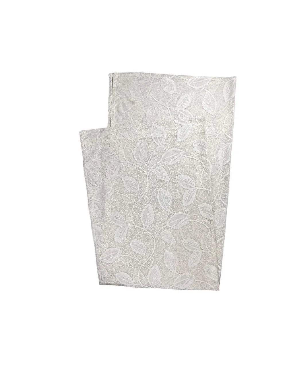 Single Vintage Beige Sheer Leaf Curtain Drape Floral Vine Print 1 Panel 82 Long